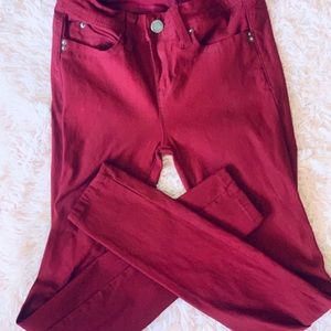 SOLD!!! Red Wine Super Stretchy Skinny Jeans!